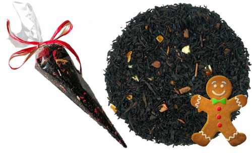 PIERNIKOWA CHATA - herbata czarna w rożku na prezent, rożek z herbatą