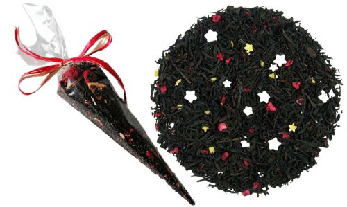 CICHA NOC - herbata czarna ŚWIĄTECZNA w rożku, rożek z herbatą