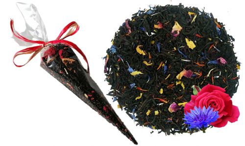 EARL GREY RAINBOW - czarna herbata w rożku na prezent, rożek z herbatą