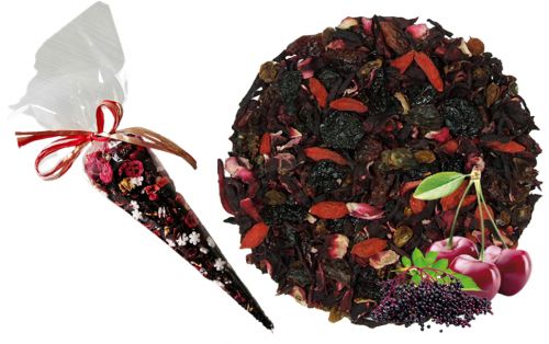 ŁYK SZCZĘŚCIA - herbata owocowa w rożku na prezent, rożek z herbatą