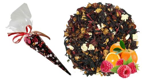PRZY KOMINKU - herbata owocowa w rożku na prezent, rożek z herbatą